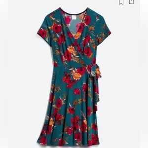 Arnett faux wrap knit dress